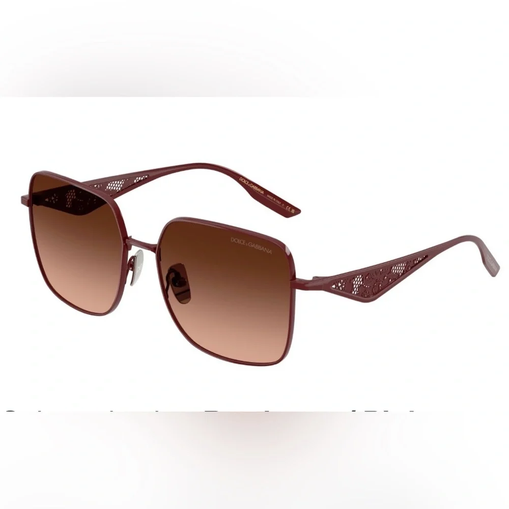 DOLCE & GABBANA Lace Square Sunglasses 57mm In Bordeaux - Picture 16 of 16